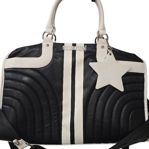 Steve Madden BSaints Duffel Bag- Black/White